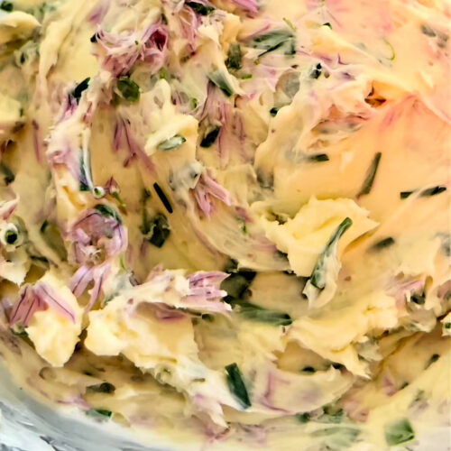 whipped chive blossom butter