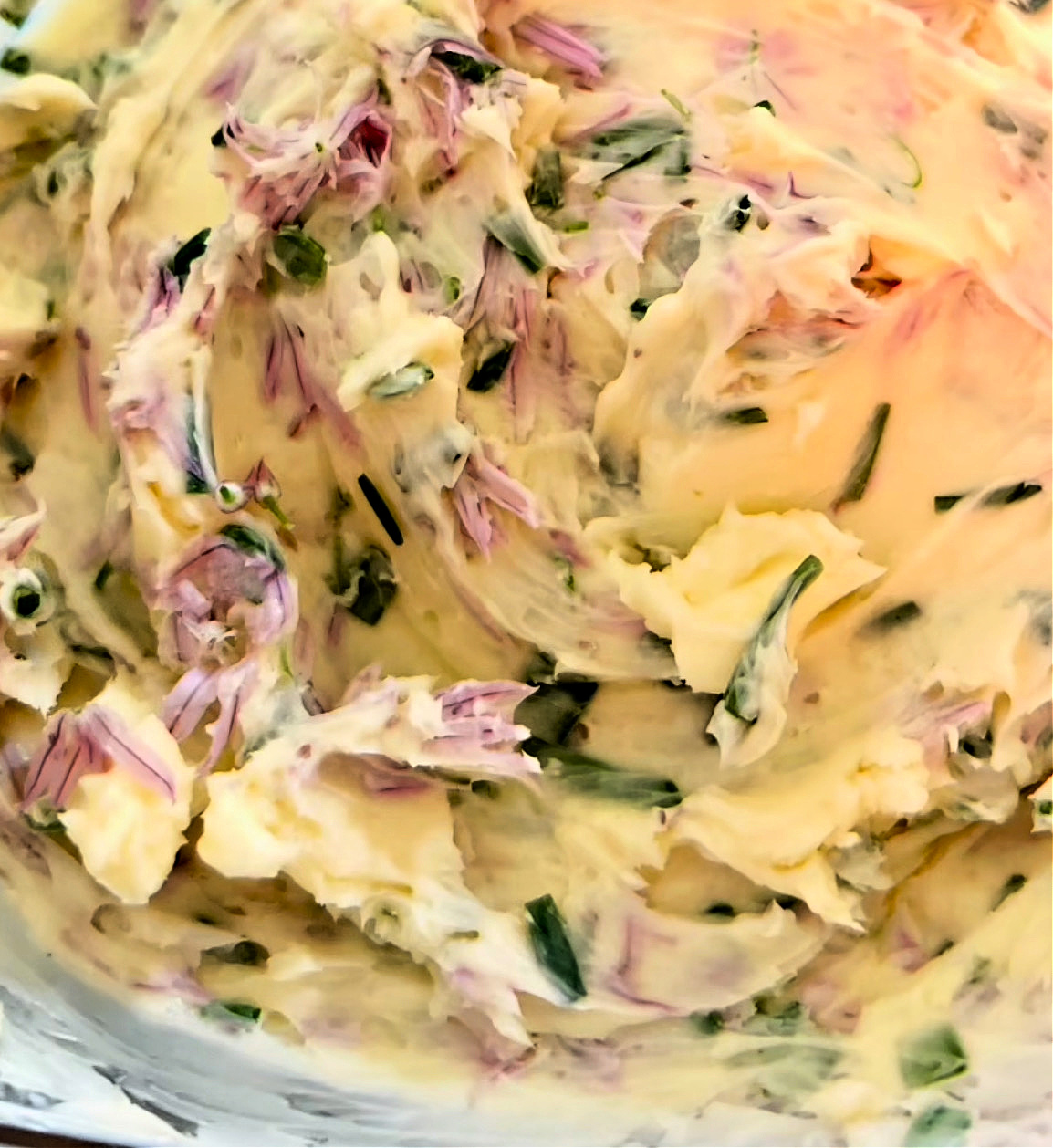 Chive Blossom Whipped Butter