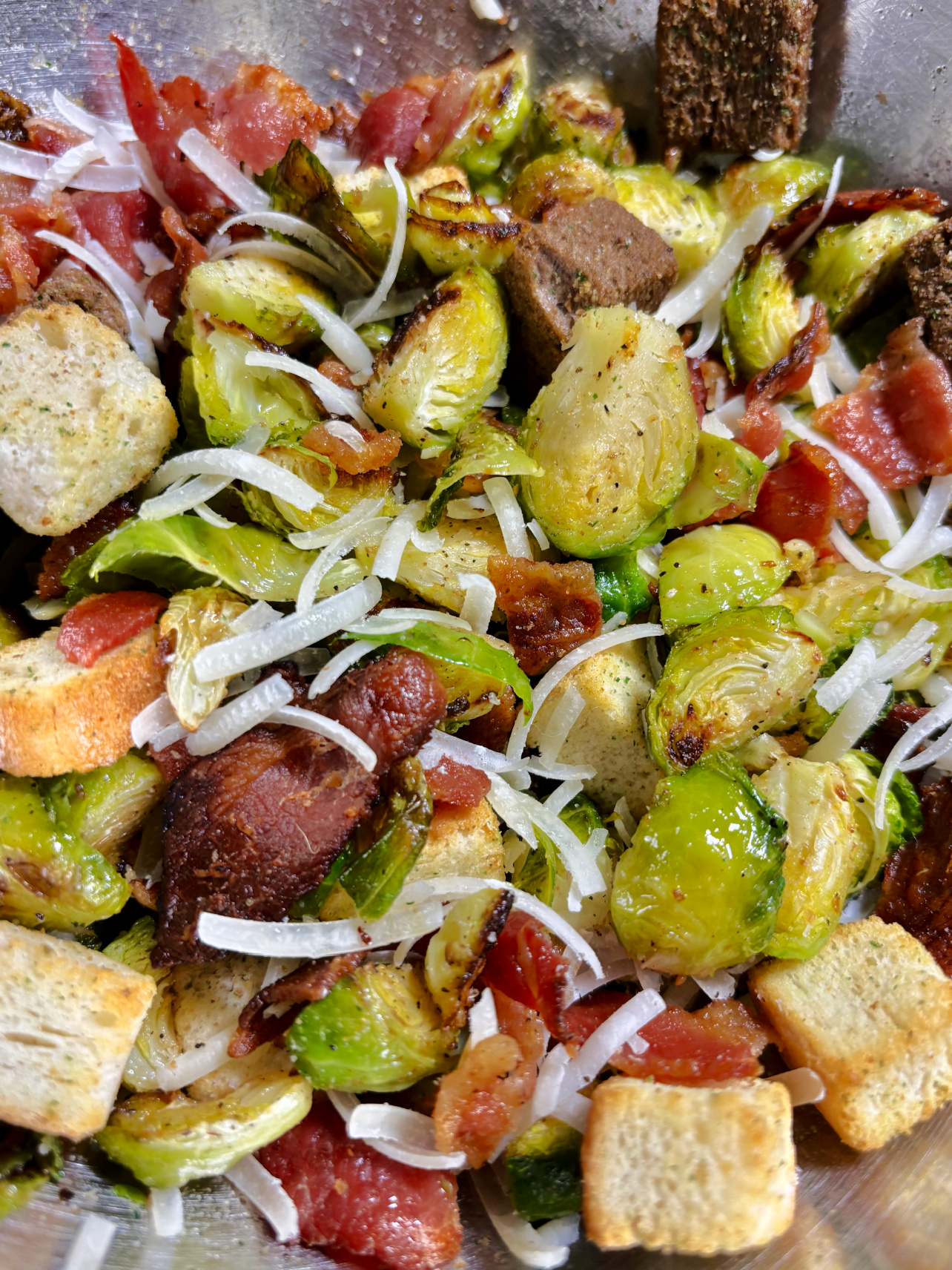 Roasted Brussels Sprouts Caesar Salad