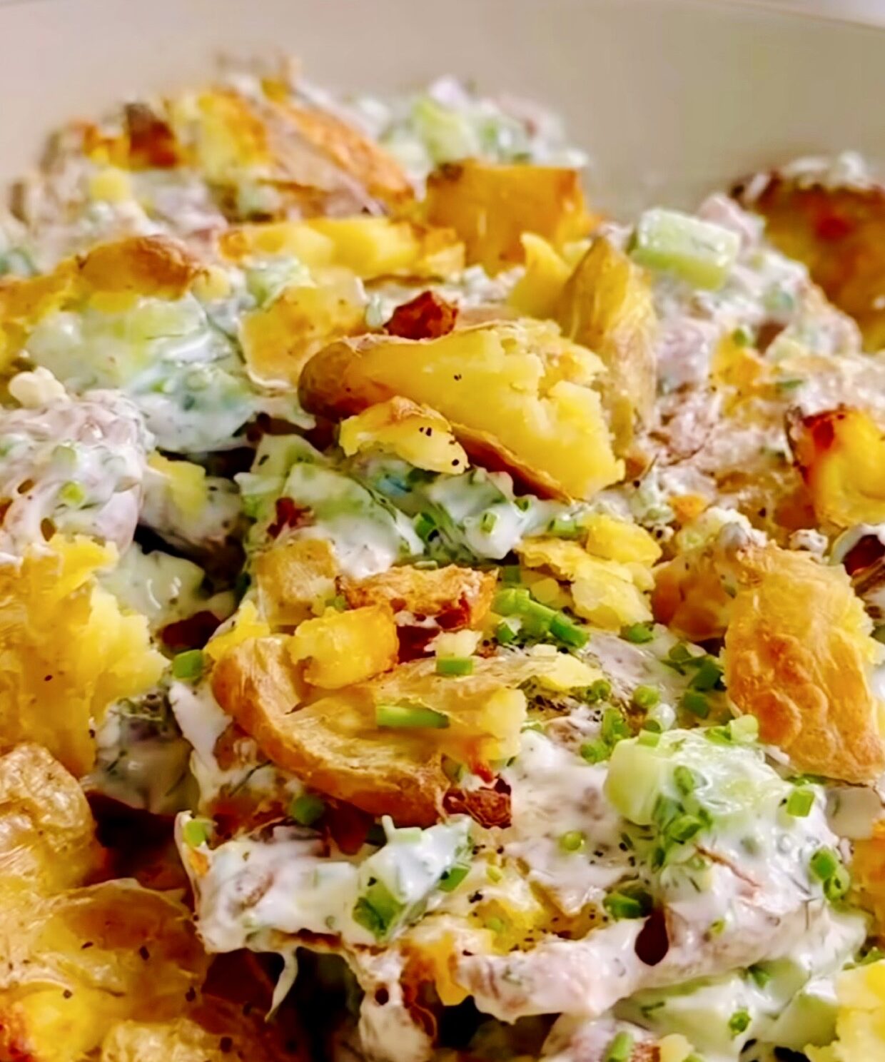 Tzatziki Smashed Potato Salad