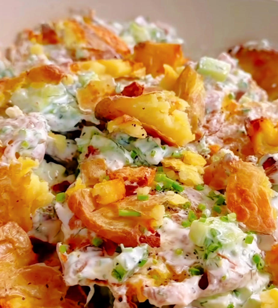 Tzatziki Smashed Potato Salad