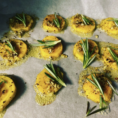 roasted golden beets with rosemary