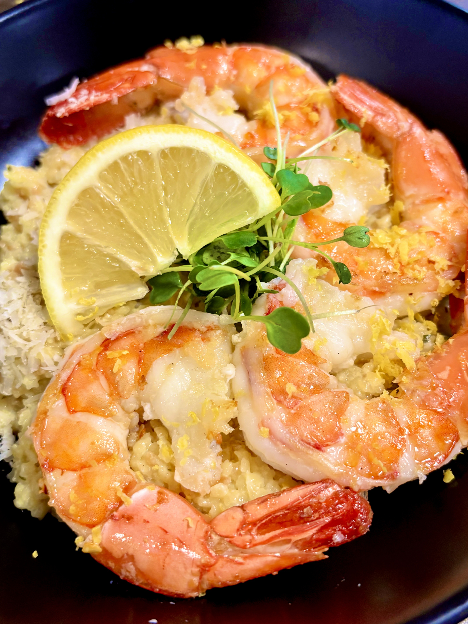 Creamy Lemon Pastina & Tiger Shrimp